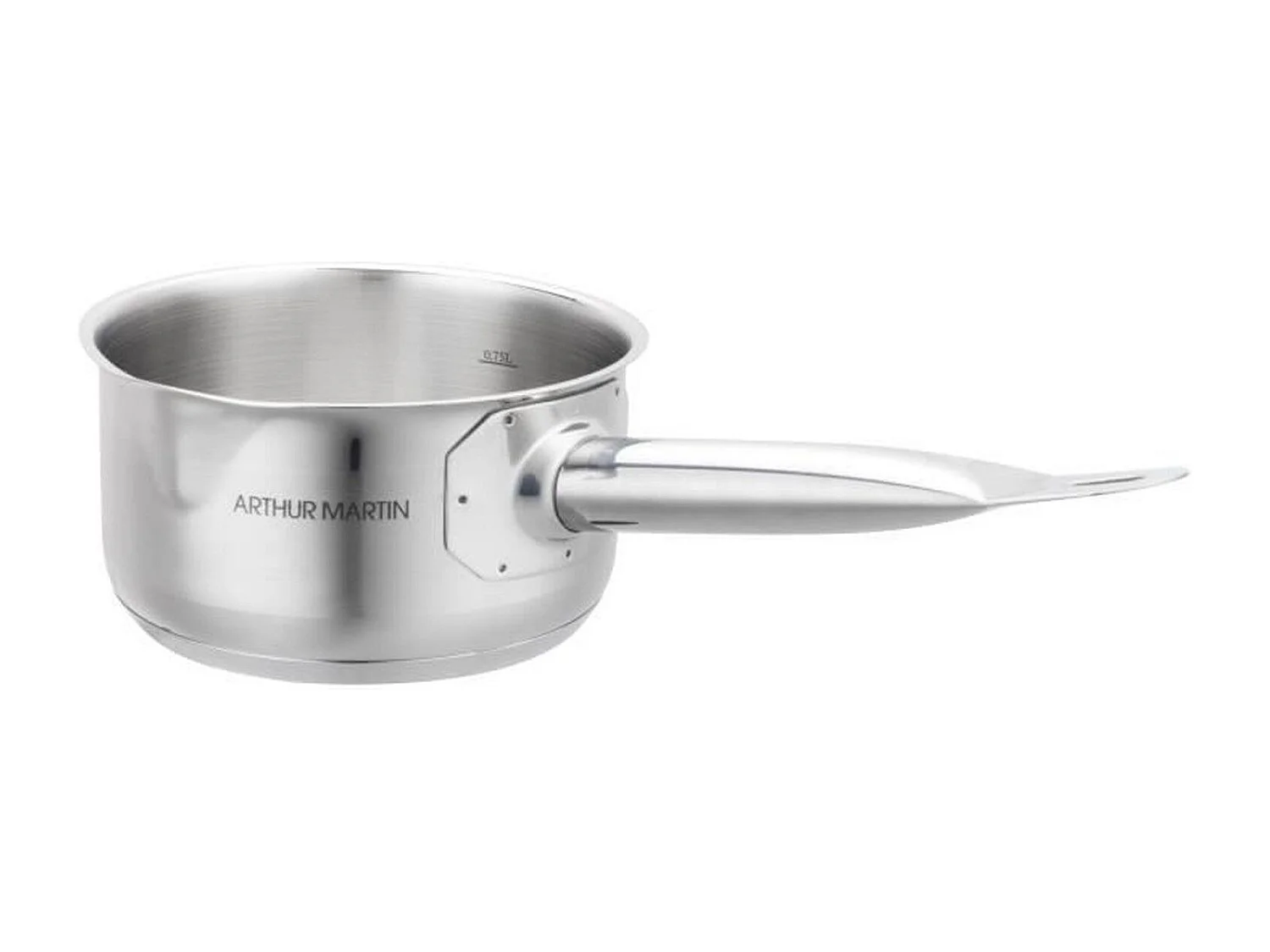 ARTHUR MARTIN Set de de 5 Casseroles - Acier inoxydable - Intérieur satiné avec graduation - Bec verseur - Tous feux dont indu
