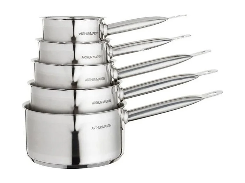 Set di 5 Pentole in Acciaio Inossidabile con Beccuccio Versatore