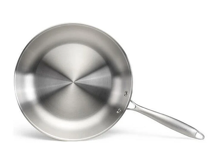 Brigade - Poele en acier inoxydable 28 cm - LIVOO - MEP159 - Acier inoxydable Triply - Tous feux dont induction - Made in France