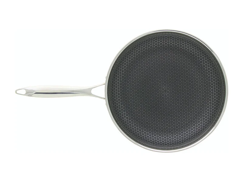 Poele sauteuse Ogo POELE BLACK CUBE 28 CM EN ACIER INOXYDABLE FOND NID D ABEILLE TOUS FEUX DONT INDUCTION