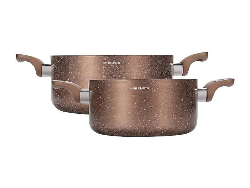 Set de marmites - ARTHUR MARTIN - AM9820 - 20-24 cm avec couvercle en verre - Aluminium - Tous feux dont induction