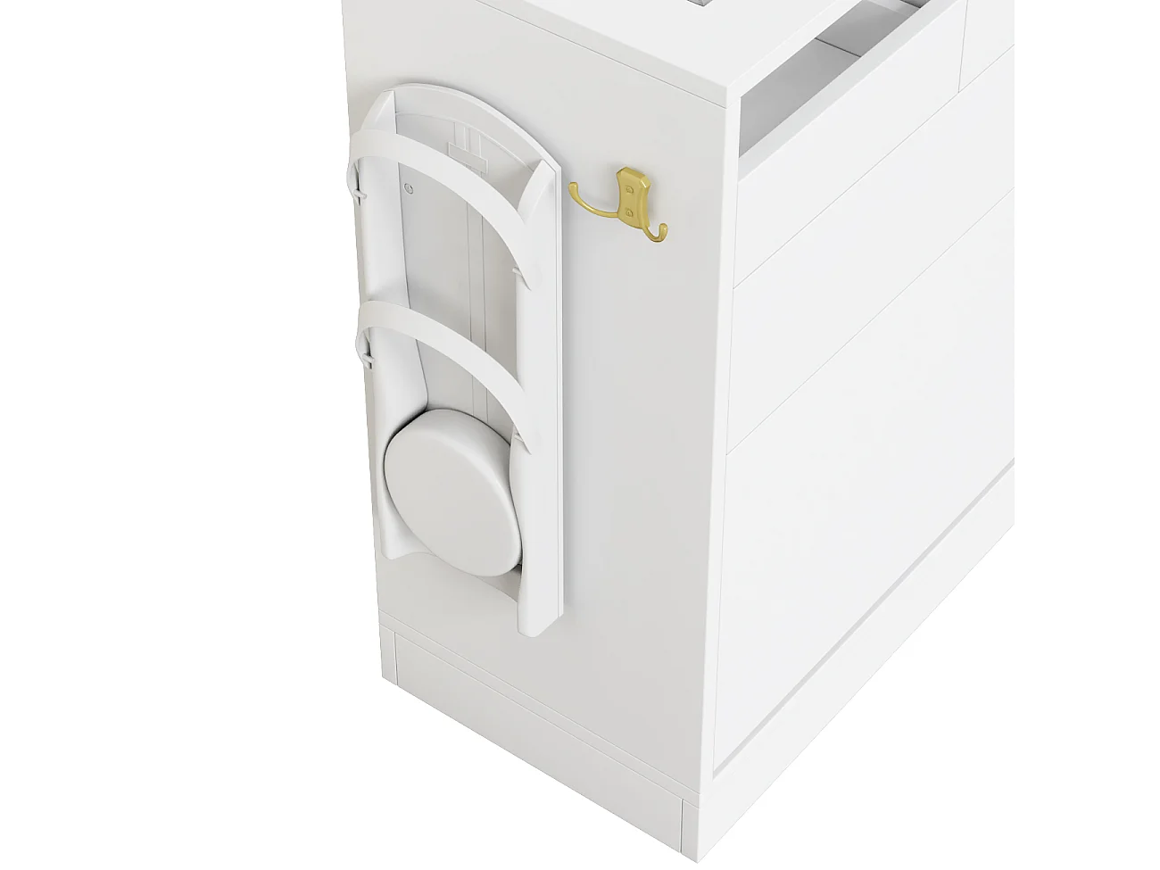 Ensemble vestiaire d'entrée 163×35×161 cm - avec tringle à vêtements et miroir - banc à chaussures et meuble à chaussures - avec LED - Blanc