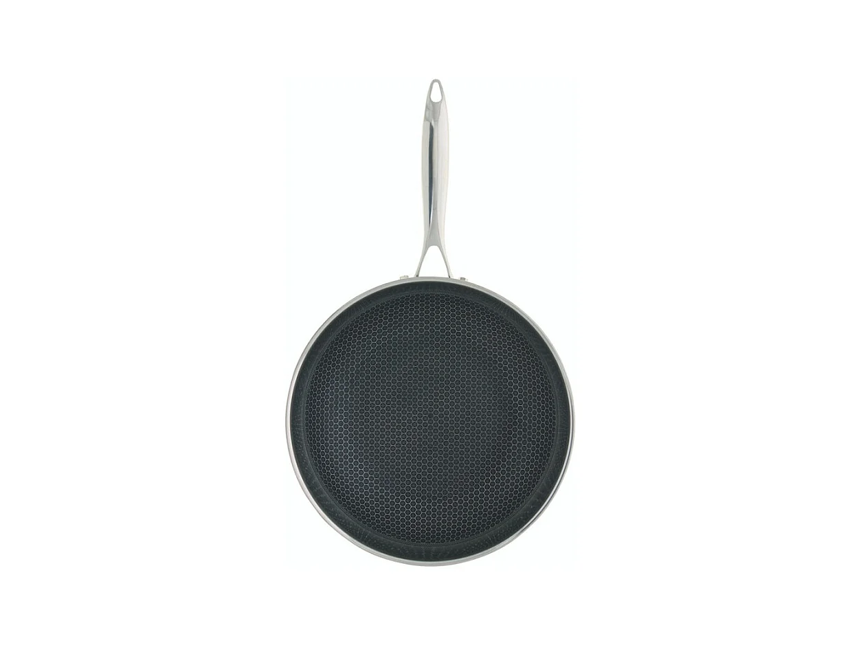 Poêle sauteuse Ogo WOK BLACK CUBE 28 CM en acier inoxydable avec fond nid d'abeille - Tous feux dont induction