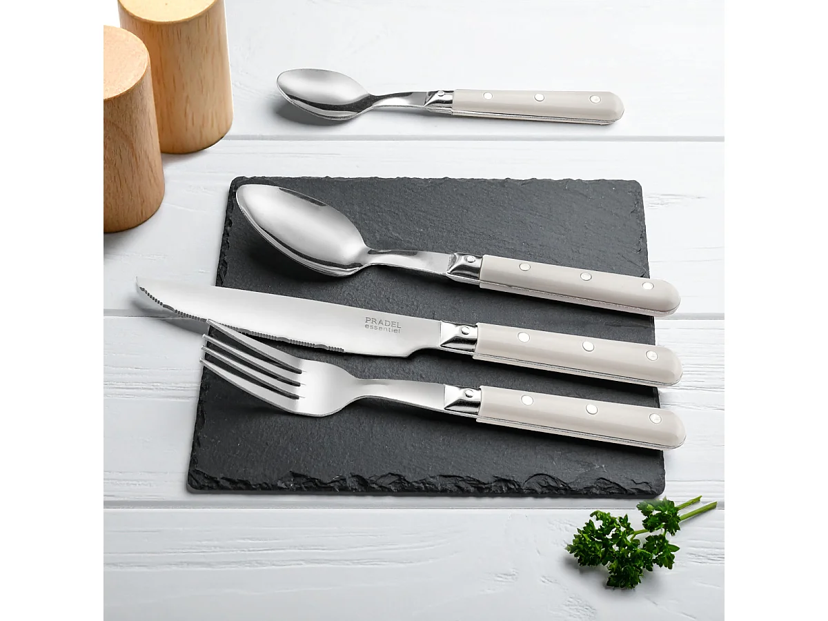 Bistro-Club Crème - Pot 24 couverts de table