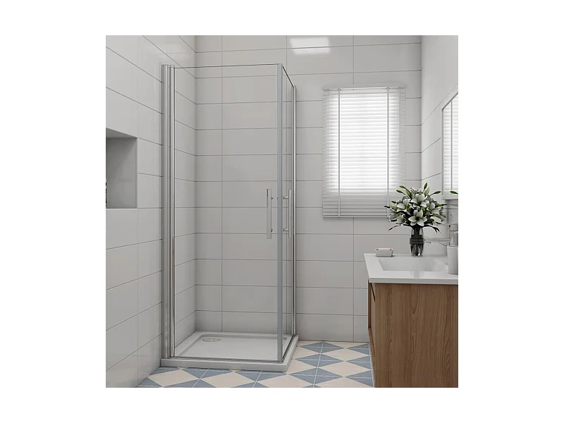 Duschkabinen 80x90x197cm Duschdrehtür 6mm Nano-Glas Schwingtür Duschtür  Duschabtrennung