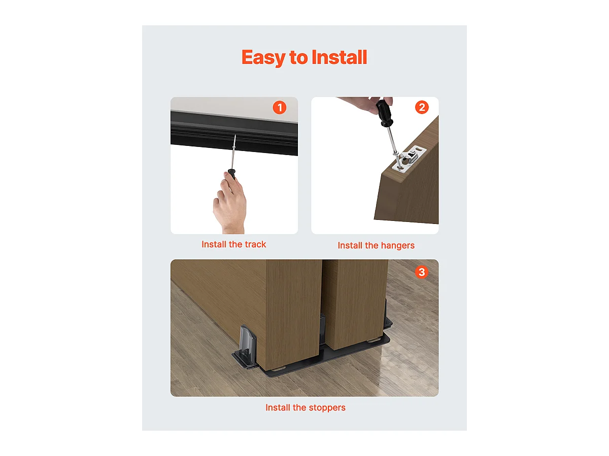 Kit de Quincaillerie pour Porte de Dérivation SucceBuy de 243.84cm pour Système à 2 Portes