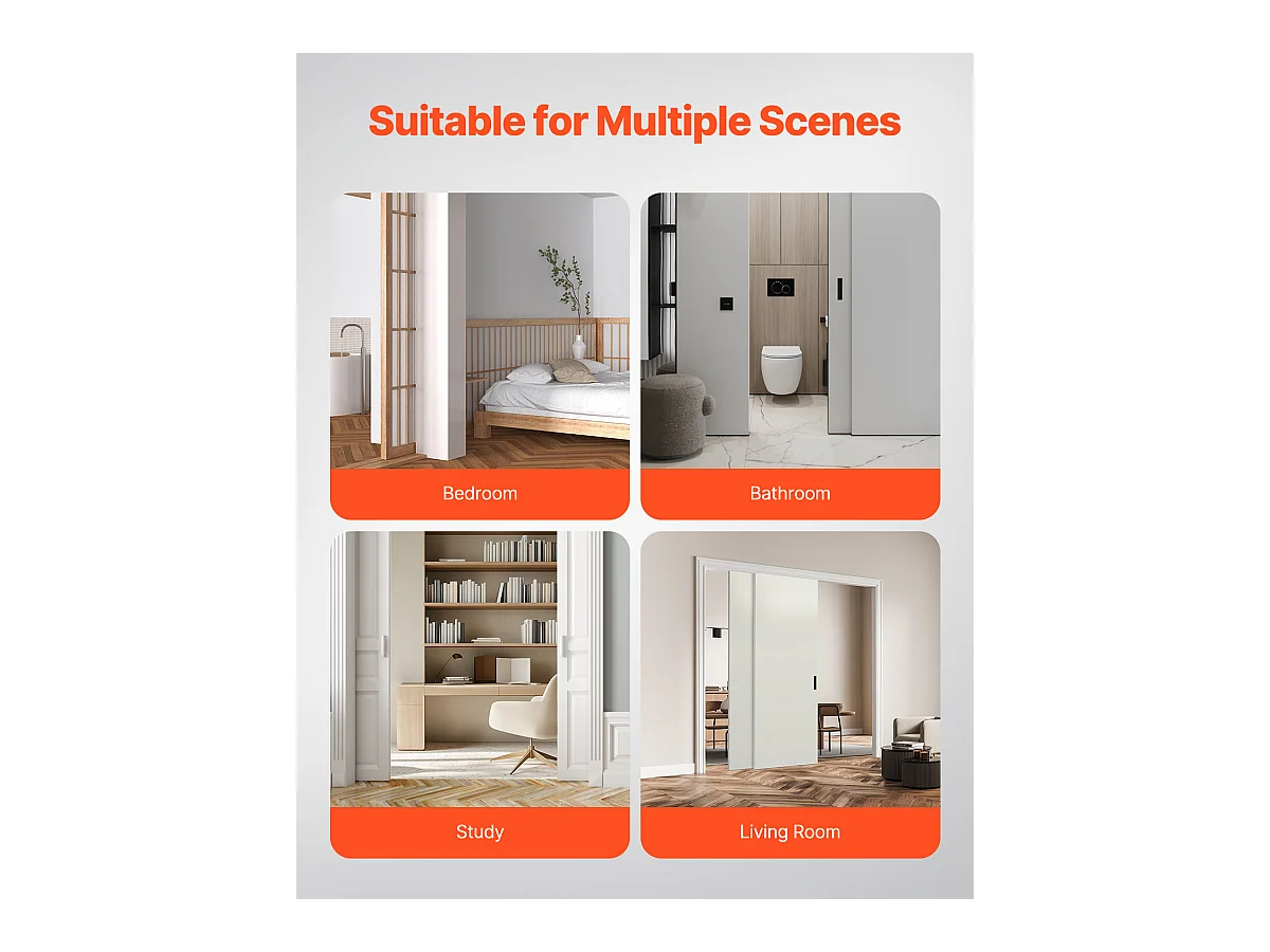 Kit de Quincaillerie pour Porte de Dérivation SucceBuy de 243.84cm pour Système à 2 Portes