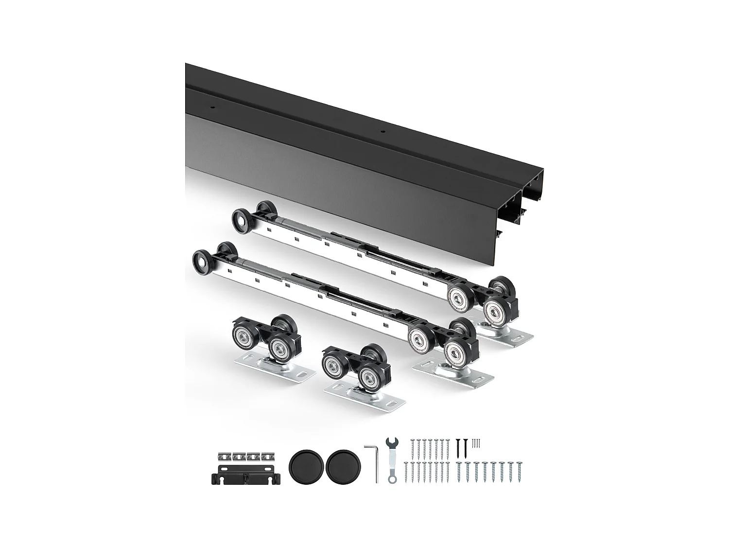 Kit di Ferramenta per Porta Scorrevole a Bypass SucceBuy 243,84 cm per Sistema a 2 Porte