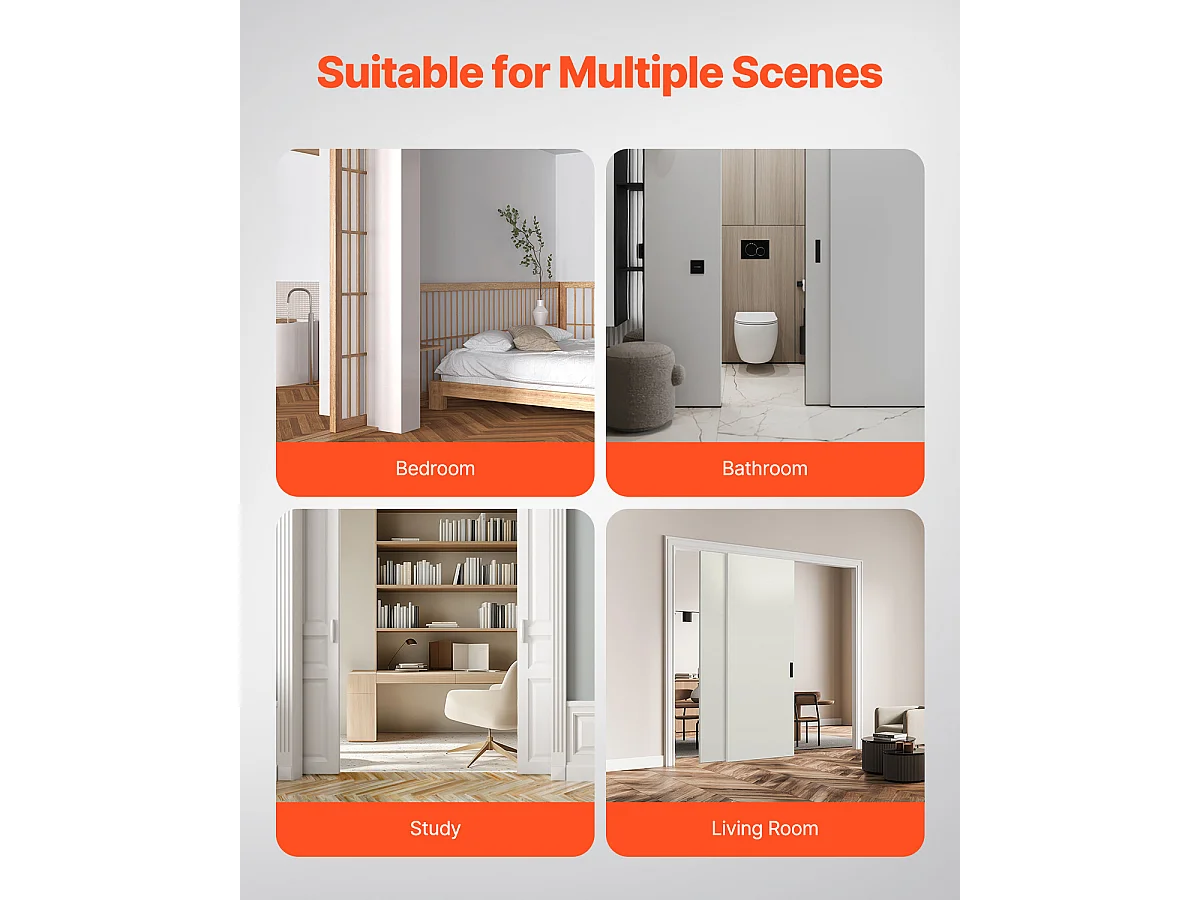 Kit de Quincaillerie pour Porte de Dérivation SucceBuy de 243.84cm pour Système à 2 Portes