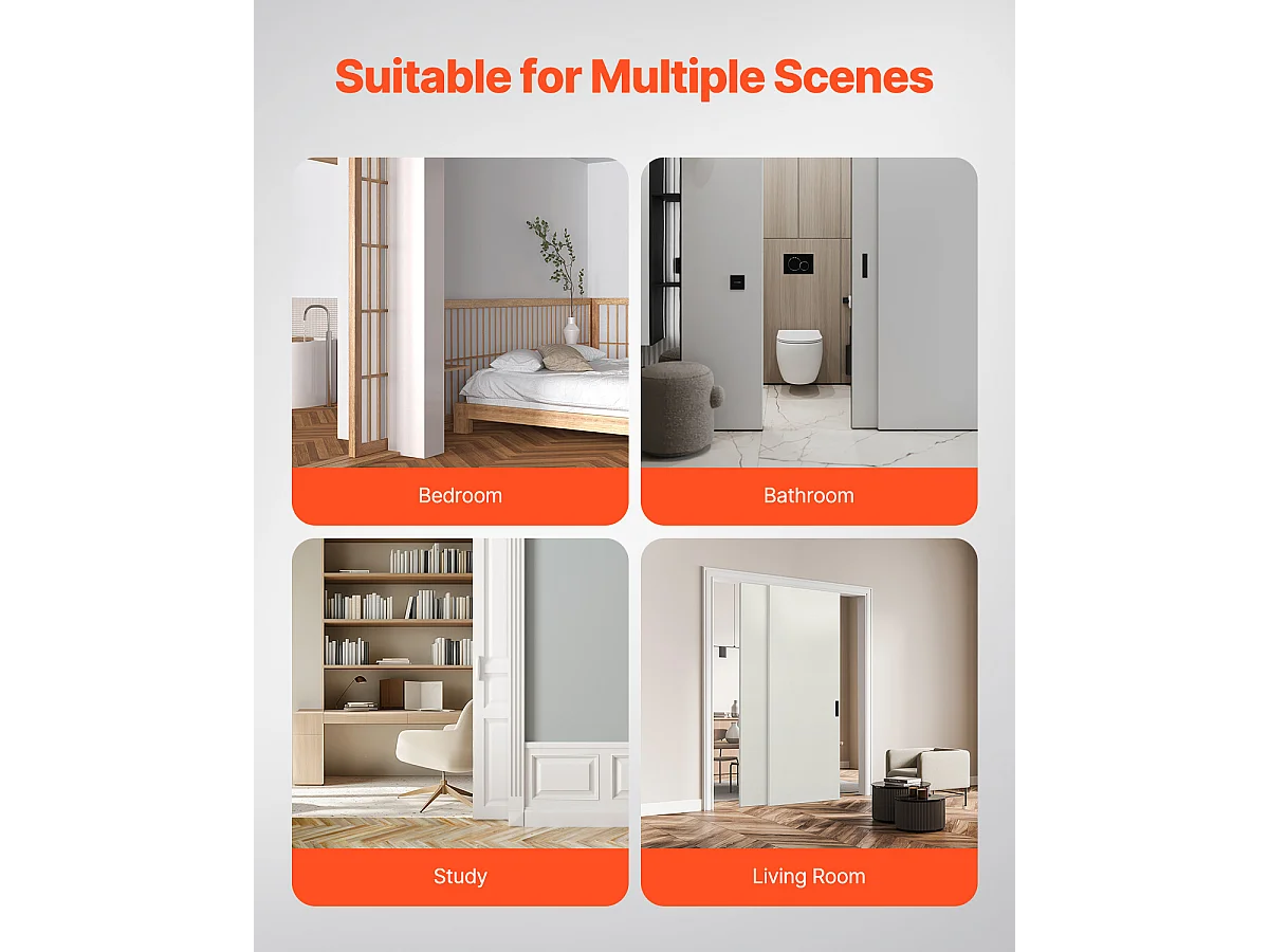 Kit de Quincaillerie pour Porte de Dérivation SucceBuy de 182.88cm pour Système à 2 Portes