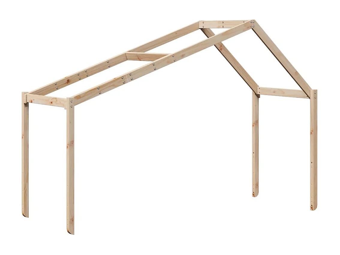 Hochbett mit Leiter und Dach 90x190 cm Massivholz Kiefer