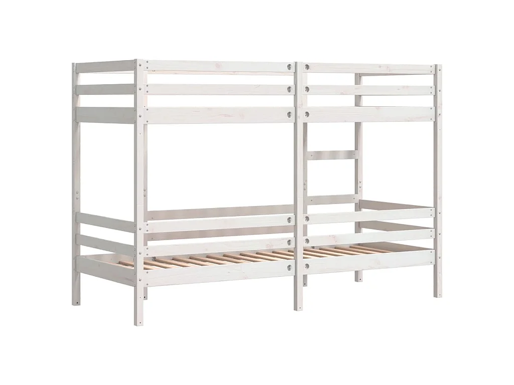 Lit superposé sans matelas blanc 80x200 cm bois de pin massif