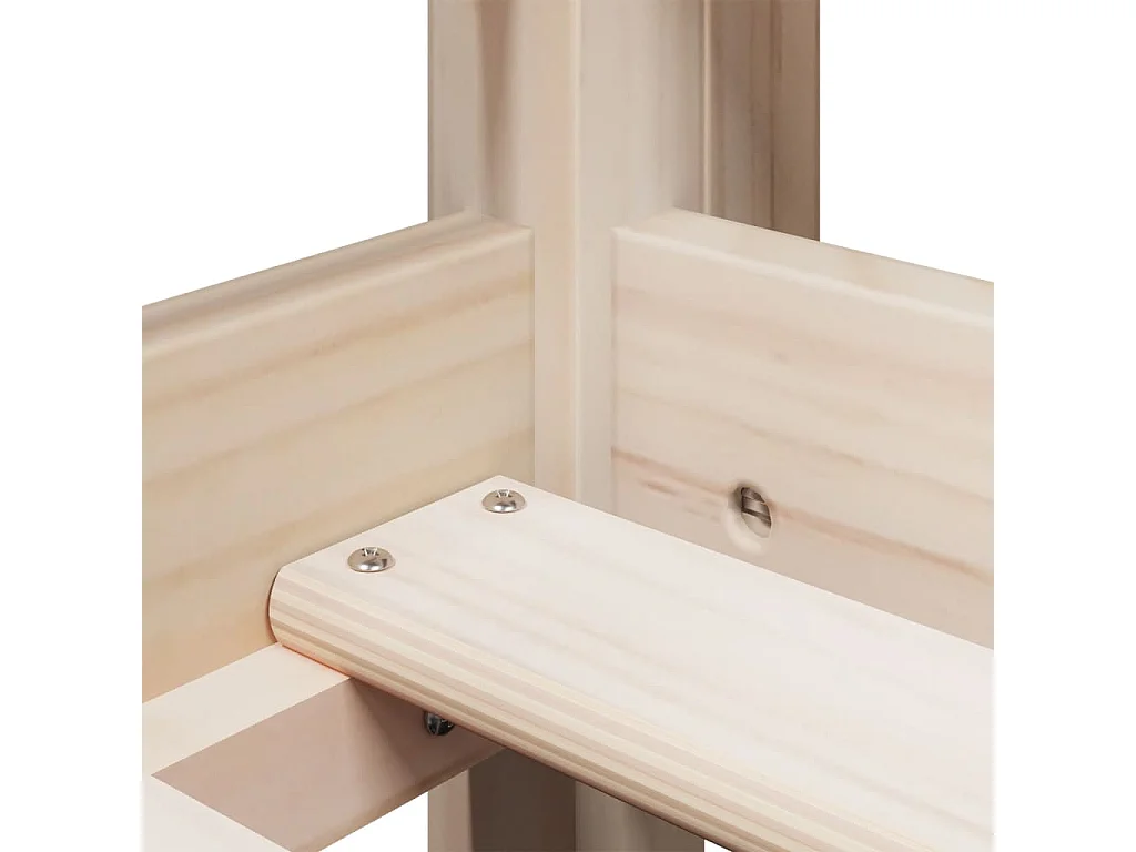 Halfhoogslaper met ladder en bedhuis grenenhout 80x200 cm