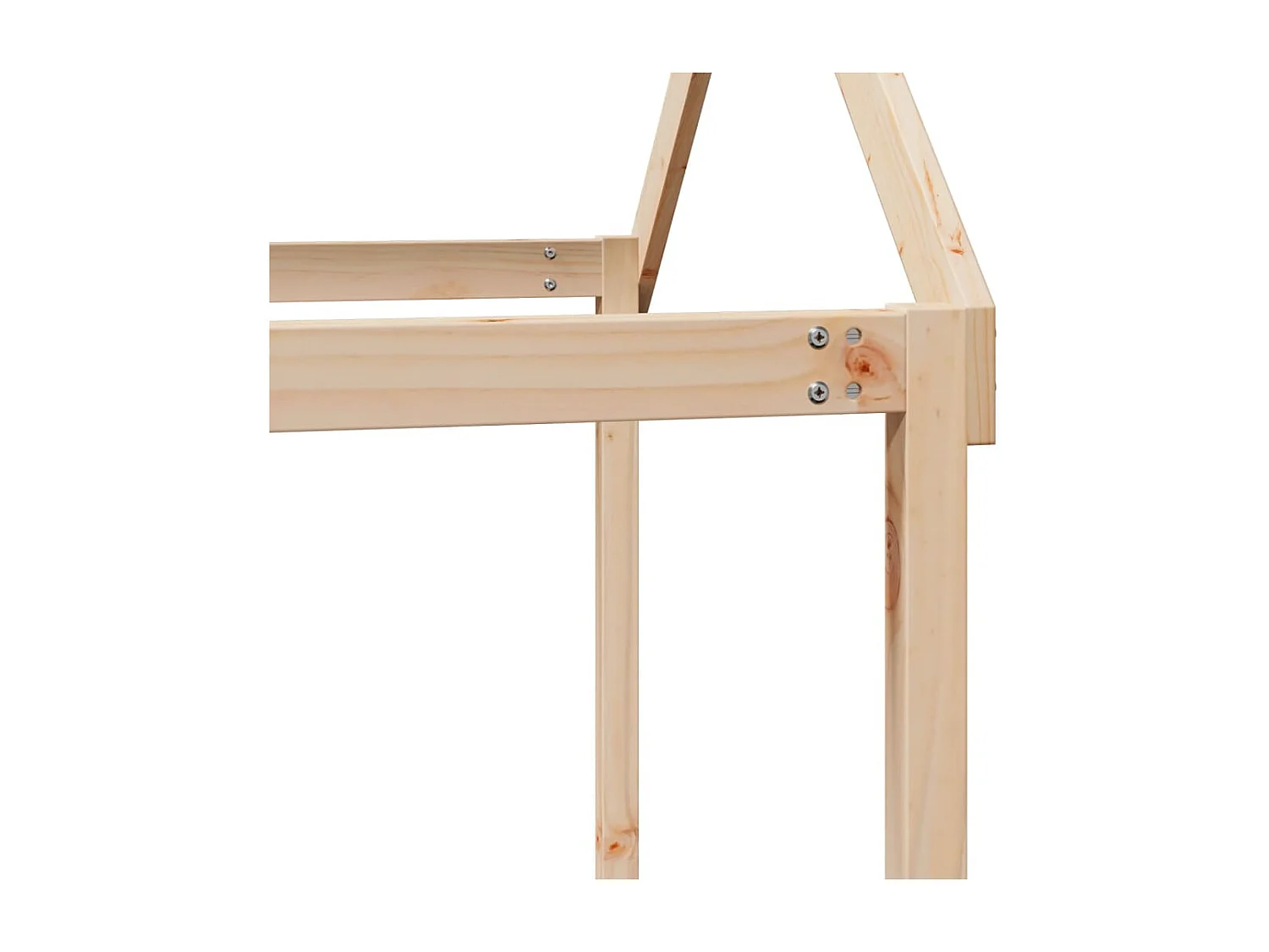 Halfhoogslaper met ladder en bedhuis grenenhout 80x200 cm