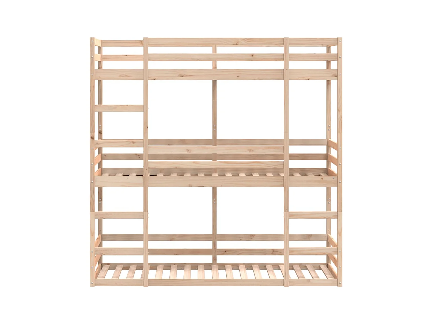 Lit superposé triple sans matelas 90x200 cm bois de pin massif
