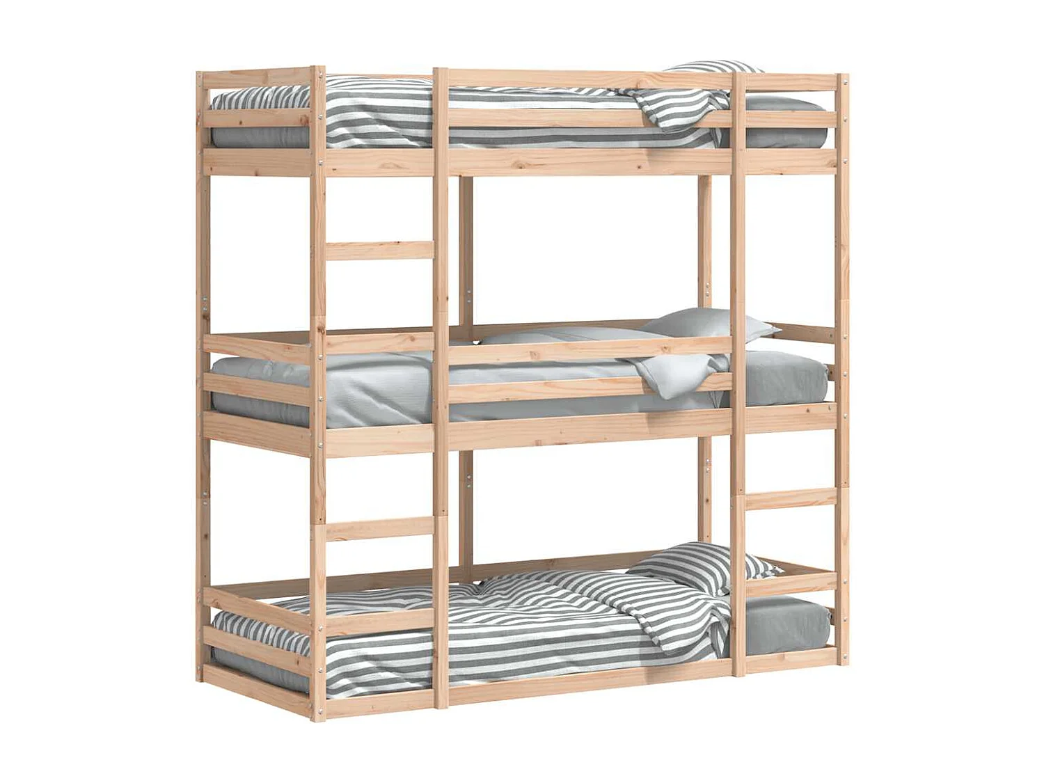 Dreifach-Etagenbett 90x200 cm Massivholz Kiefer