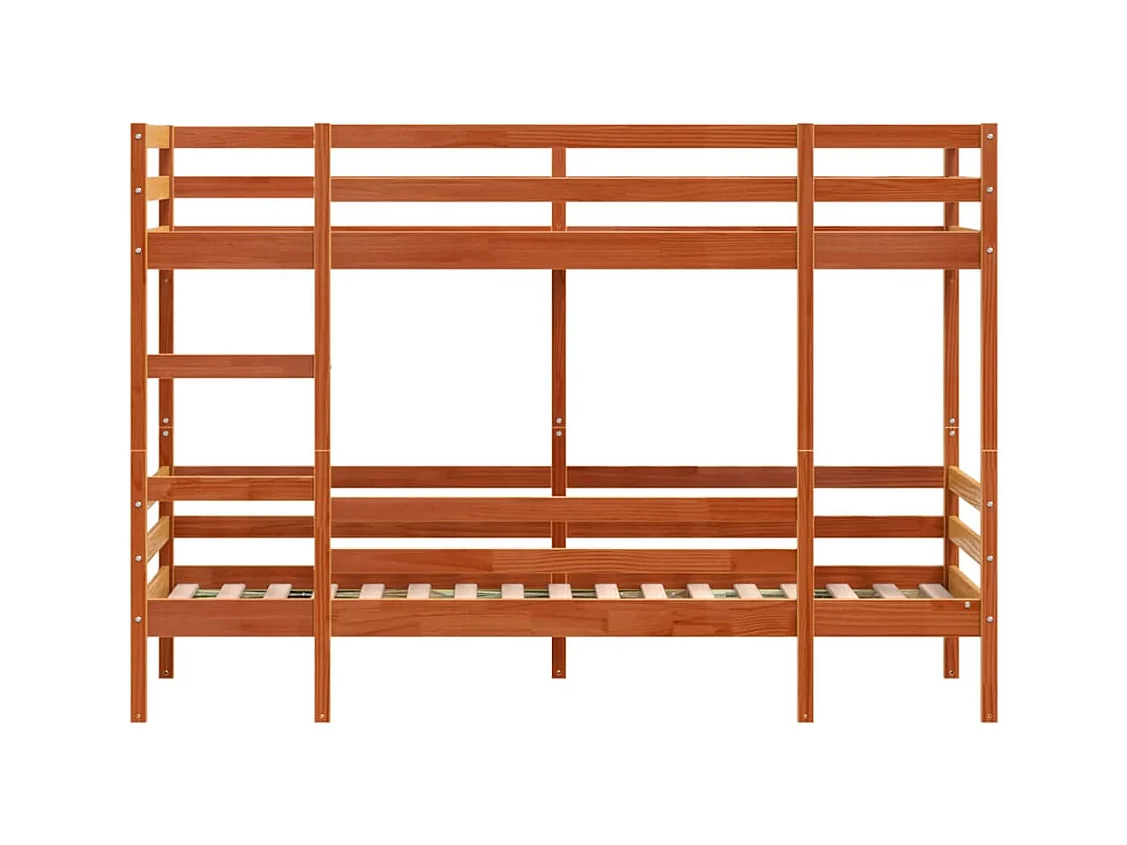 Lit superposé sans matelas cire marron 90x190 cm pin massif