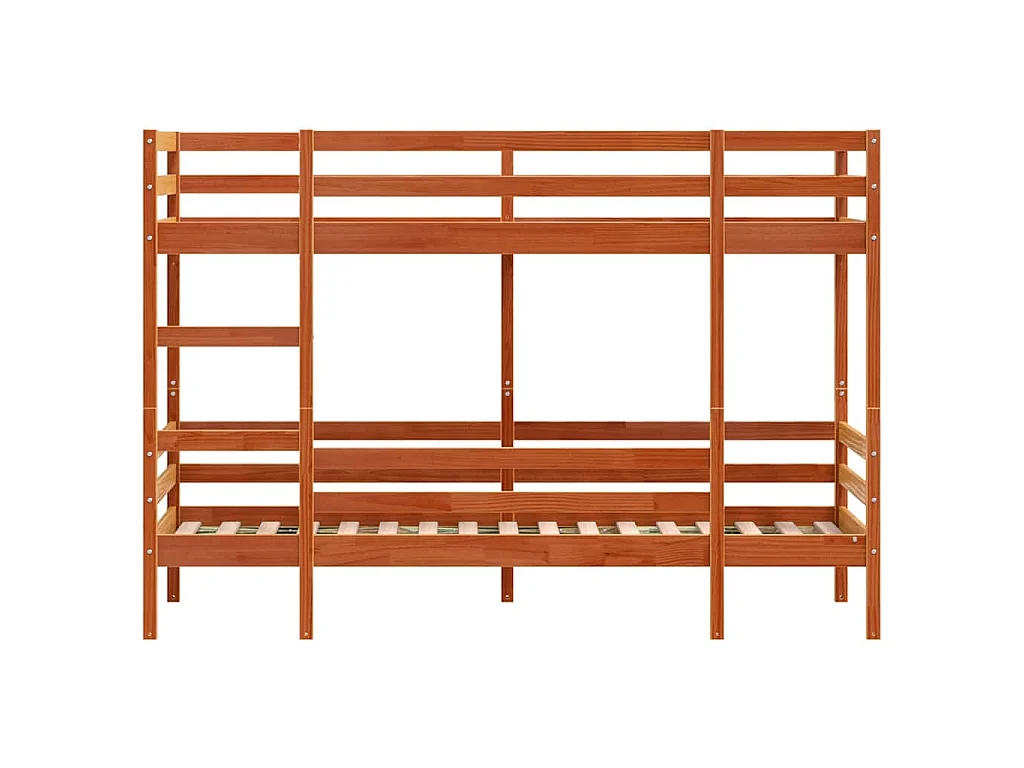 Lit superposé sans matelas cire marron 90x190 cm pin massif