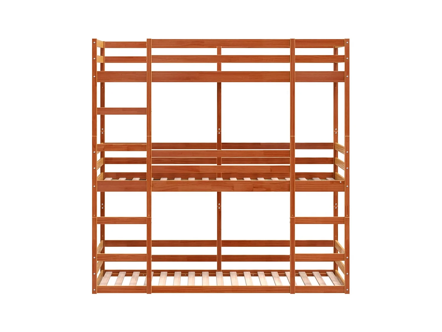 Lit superposé triple sans matelas 90x200 cm bois de pin massif