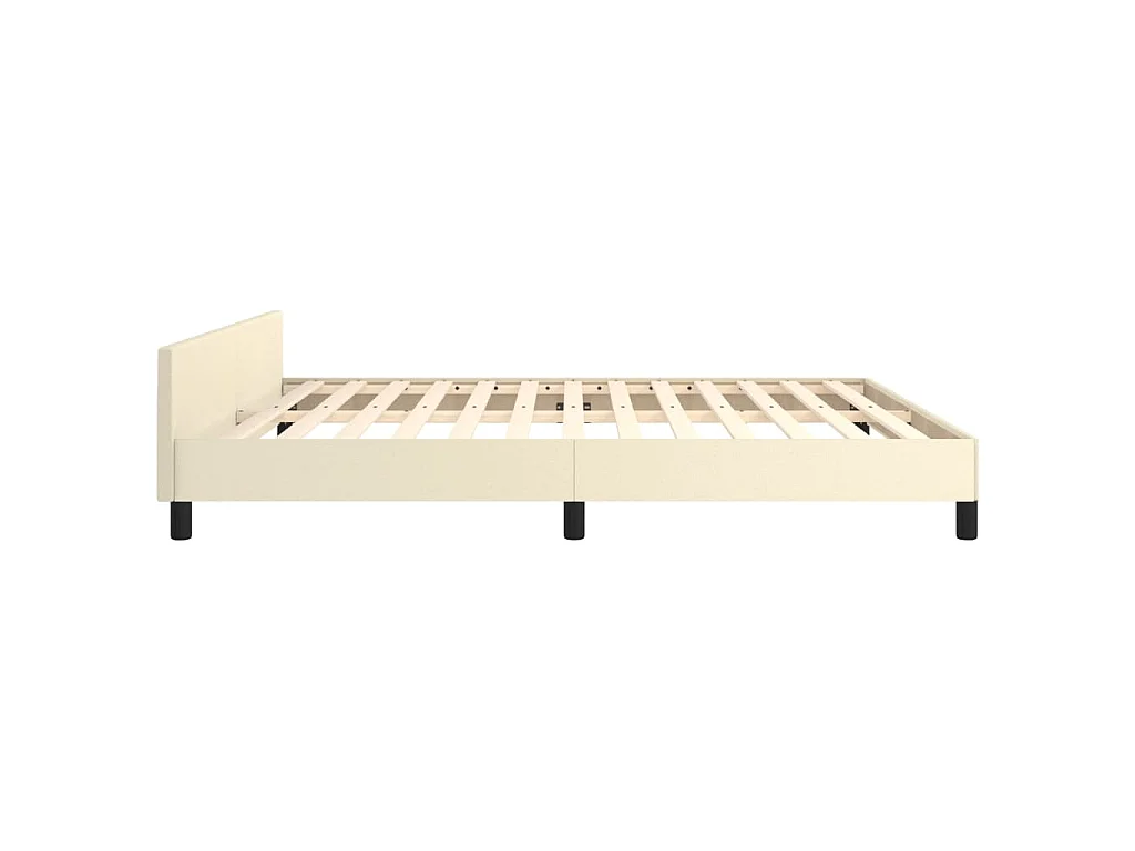 Bedframe met hoofdbord kunstleer crèmekleurig 180x200 cm
