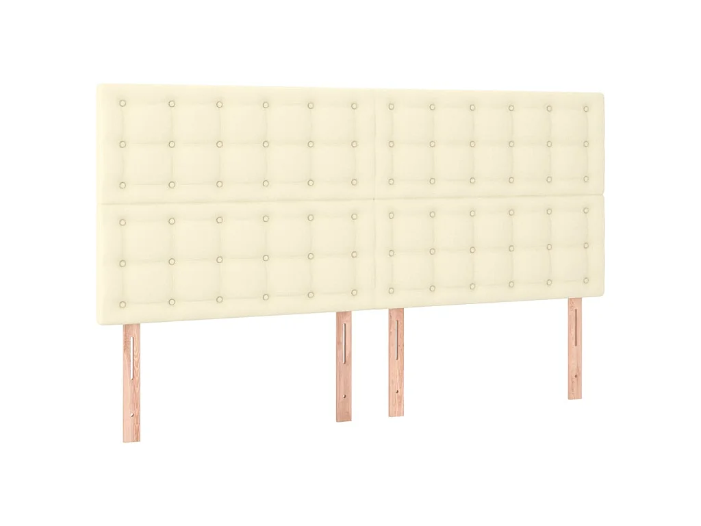 Bedframe met hoofdbord kunstleer crèmekleurig 180x200 cm