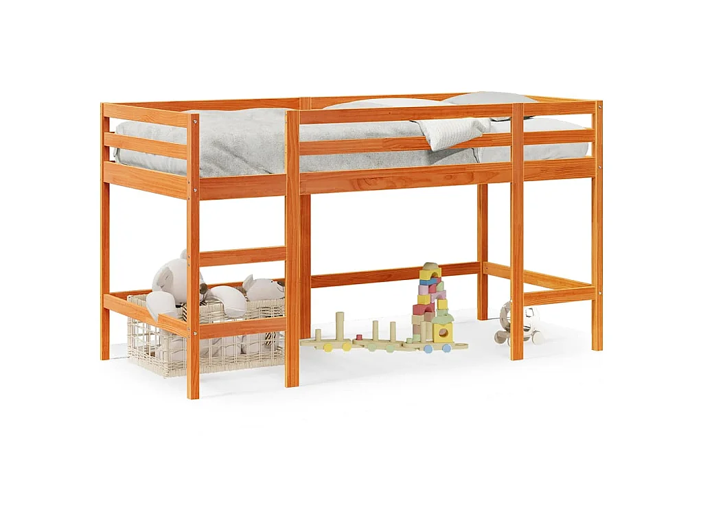 Lit mezzanine d'enfants sans matelas avec échelle 80x200 cm