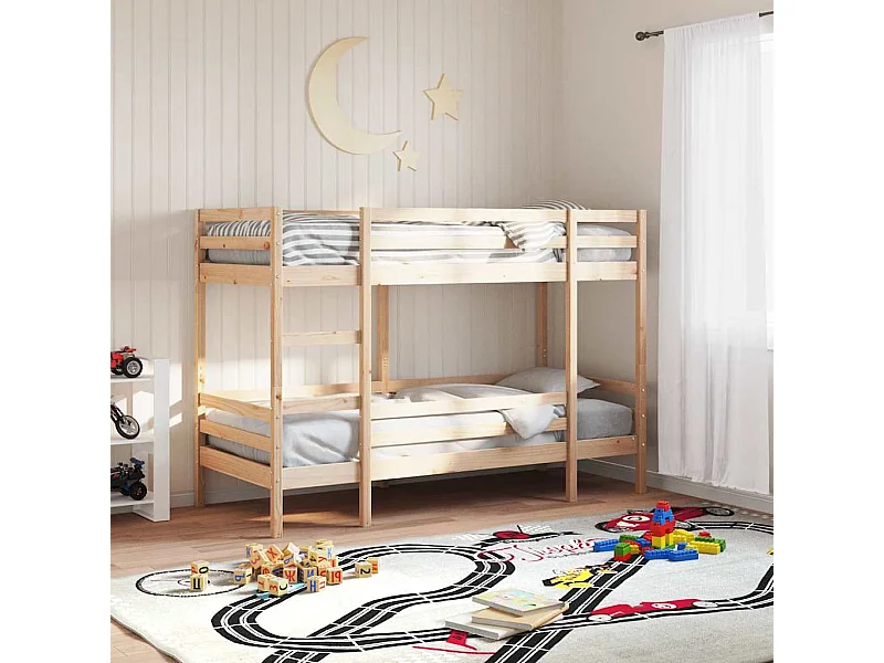 Letto a Castello senza Materasso 90x200cm Massello Pino