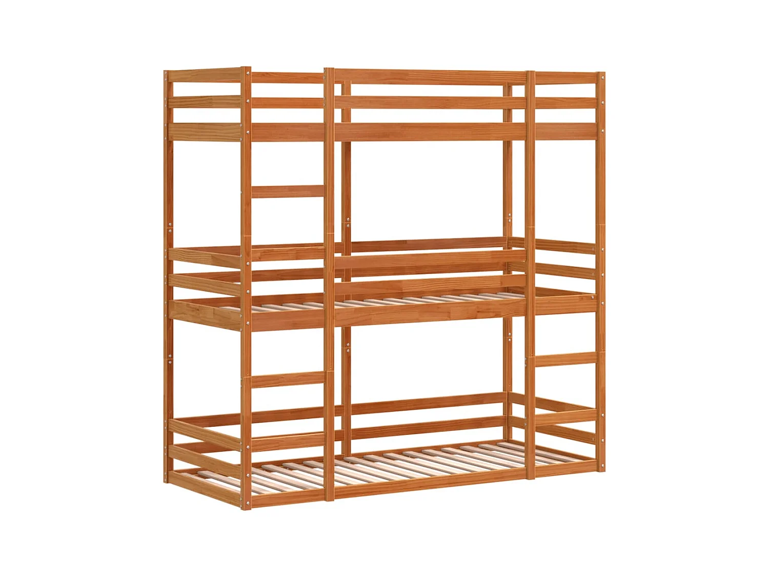 Lit superposé triple sans matelas 80x200 cm bois de pin massif