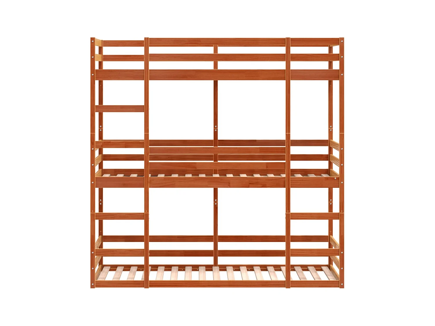 Lit superposé triple sans matelas 80x200 cm bois de pin massif