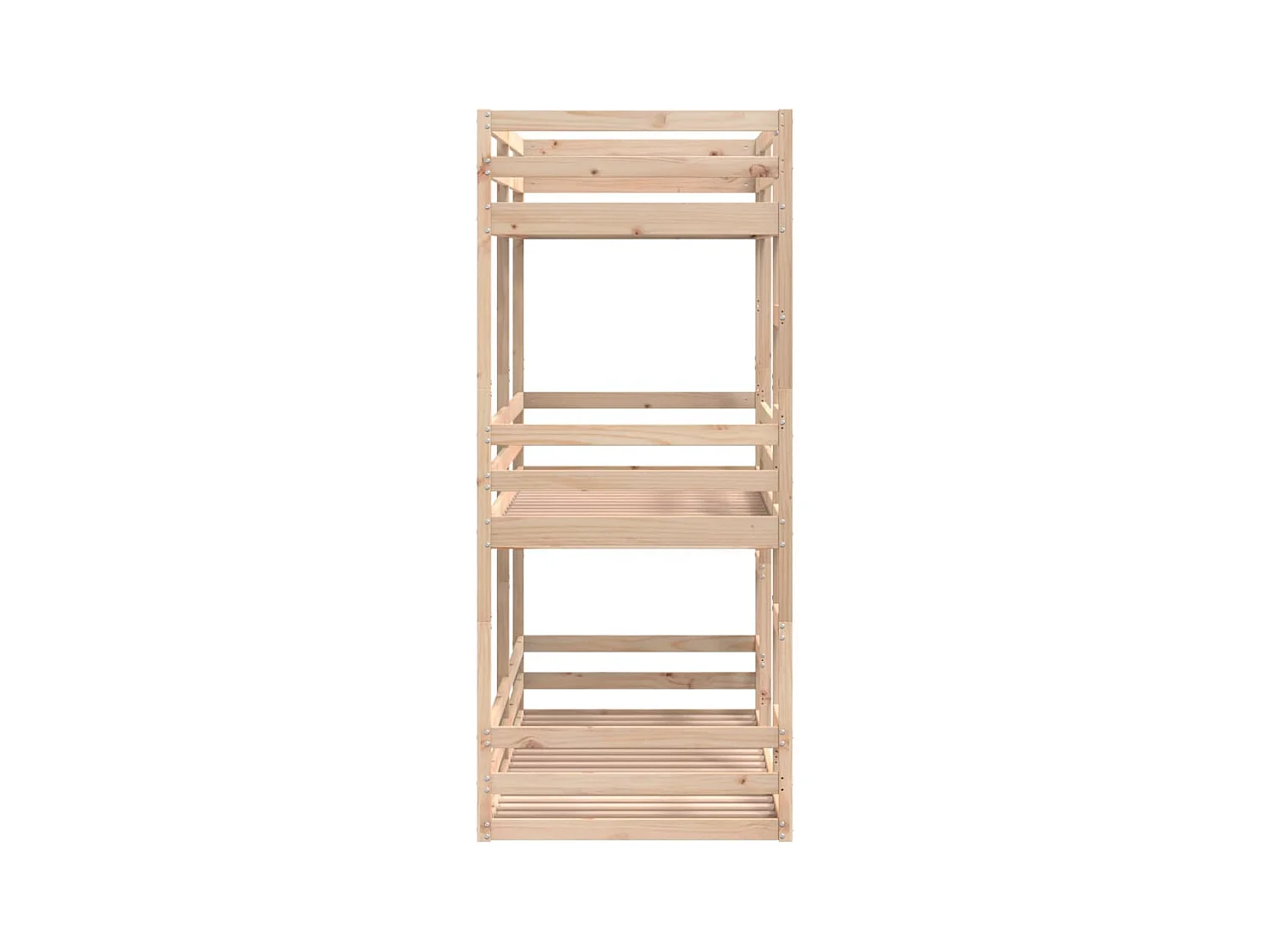 Letto a Castello Triplo 80x200 cm in Legno Massello di Pino