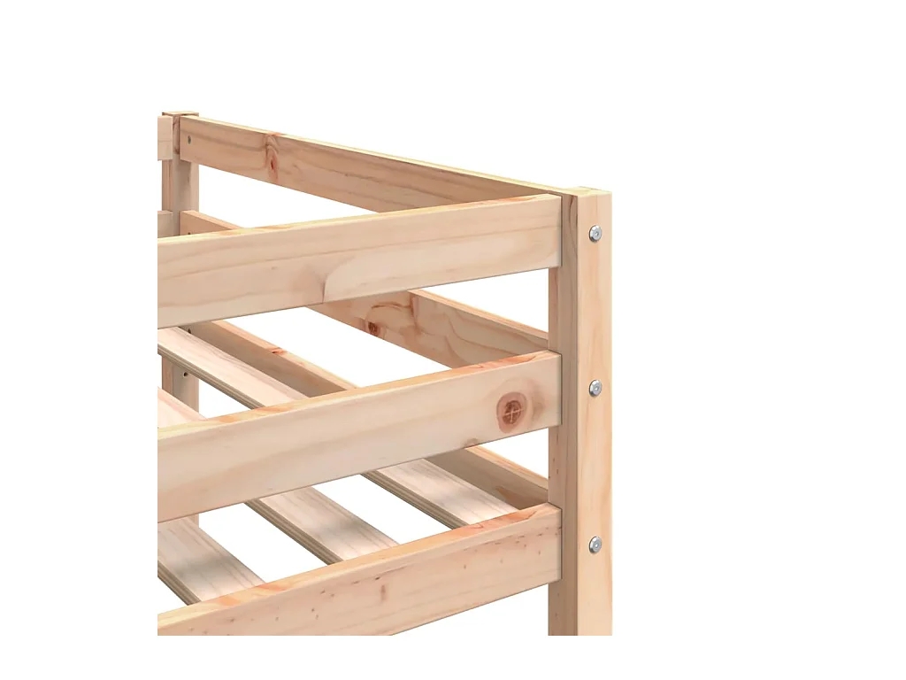 Letto a Castello Triplo 80x200 cm in Legno Massello di Pino