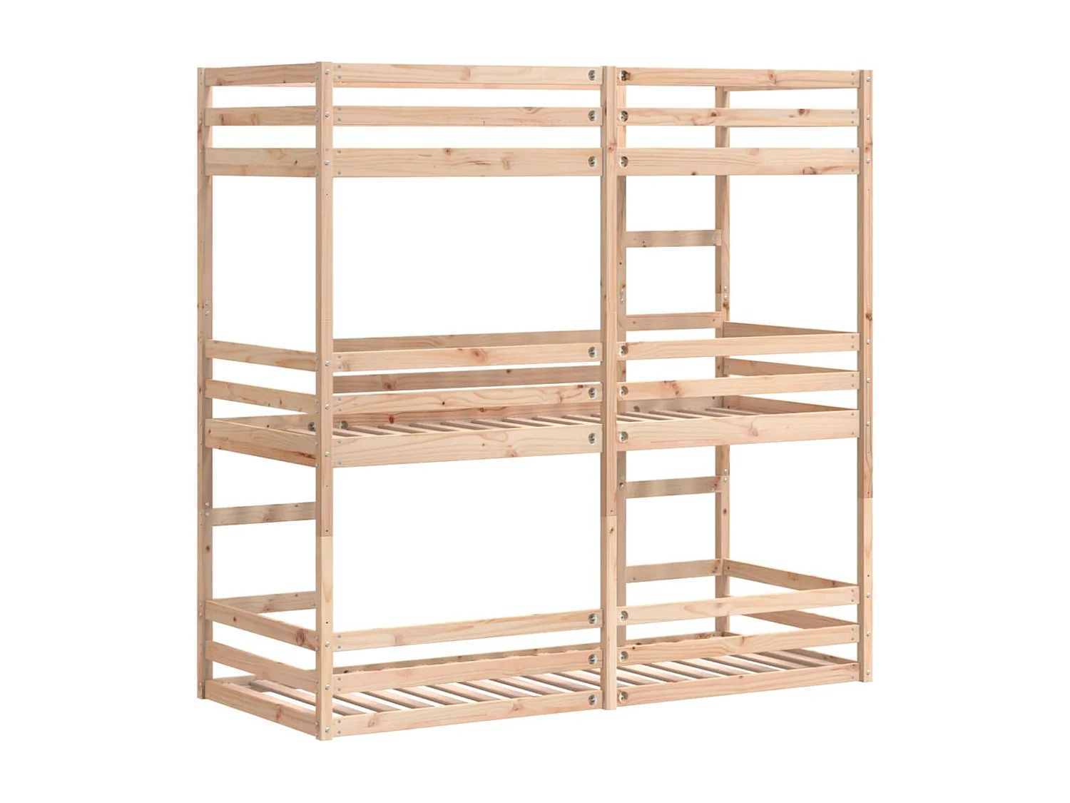 Stapelbed 3-persoons massief grenenhout 80x200 cm