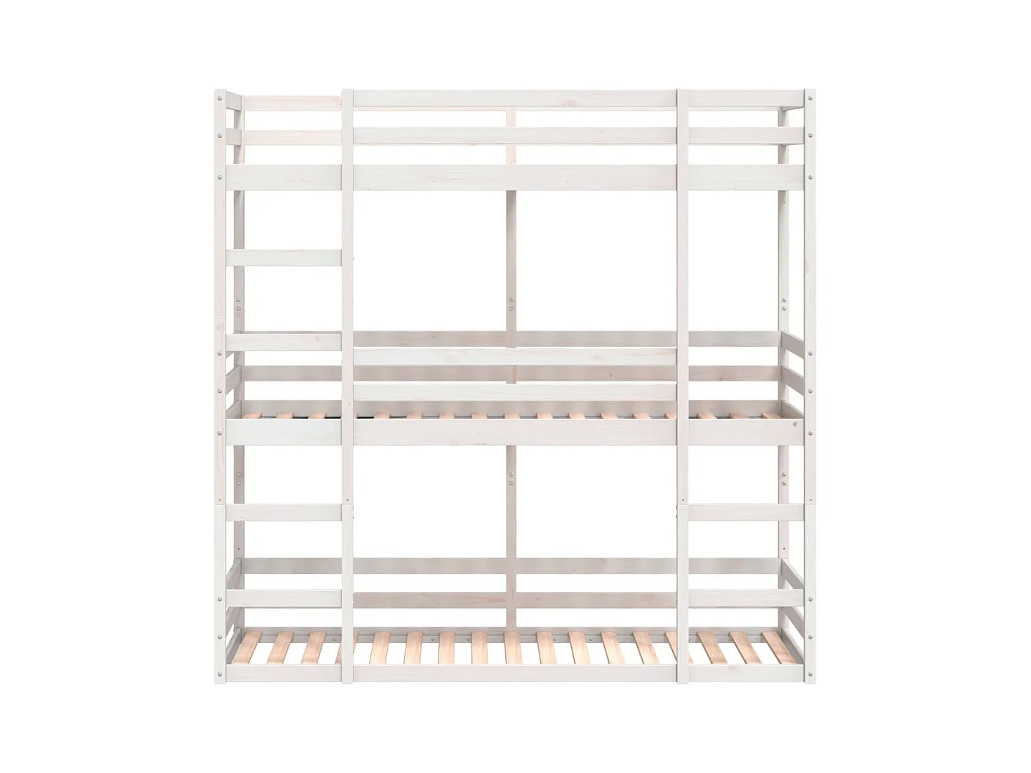 Lit superposé triple sans matelas 90x190 cm bois de pin massif