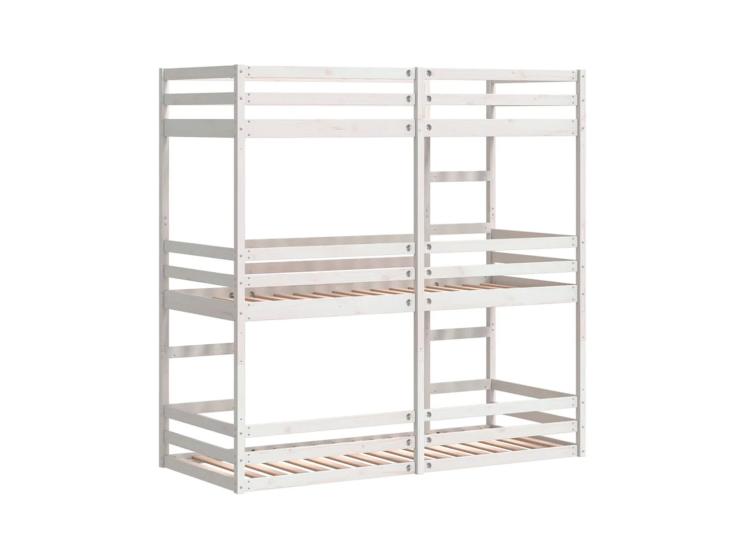 Lit superposé triple sans matelas 90x190 cm bois de pin massif