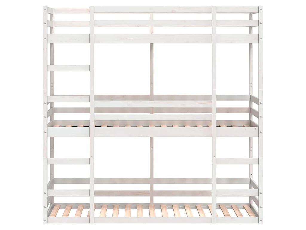 Lit superposé triple sans matelas 90x190 cm bois de pin massif