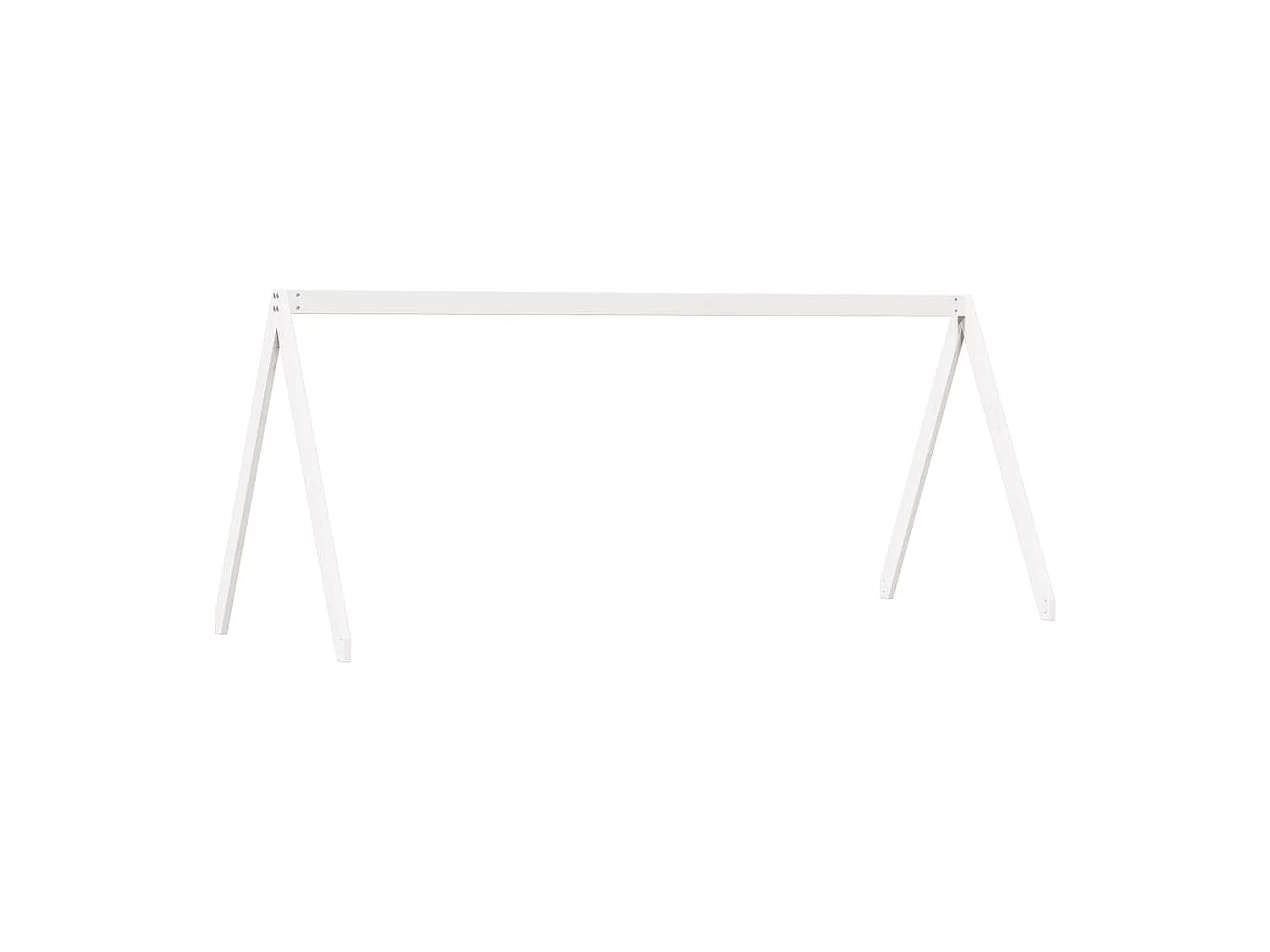 Lit superposé avec échelle et toit sans matelas blanc 90x190 cm