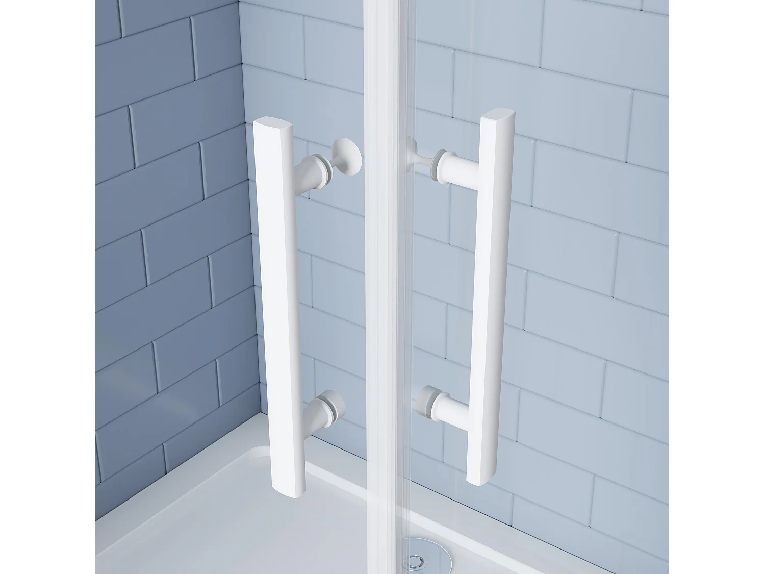 90x70x185cm Duschtrennwand Drehtür Glastür Nischentür Duschtür Duschkabine weiß matt mit duschwanne