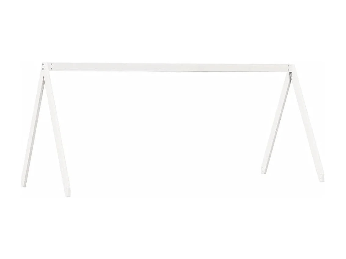 Lit superposé avec échelle et toit sans matelas blanc 90x200 cm