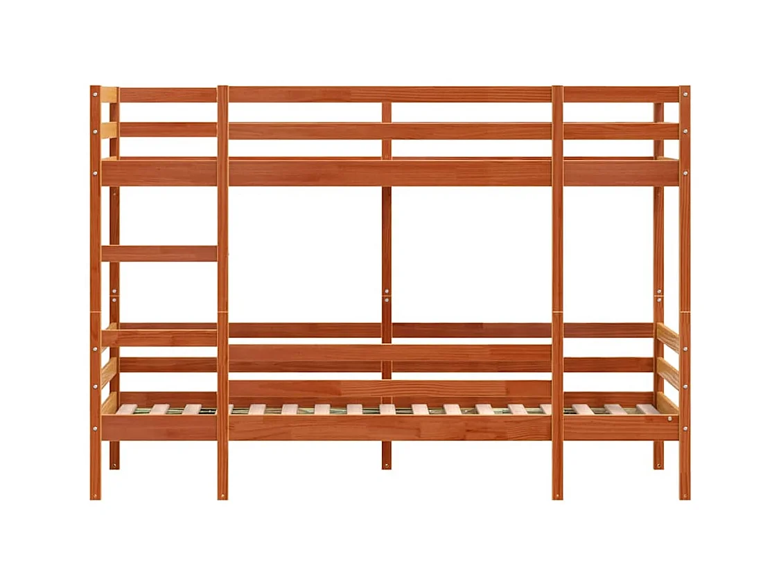 Lit superposé sans matelas cire marron 90x200 cm pin massif