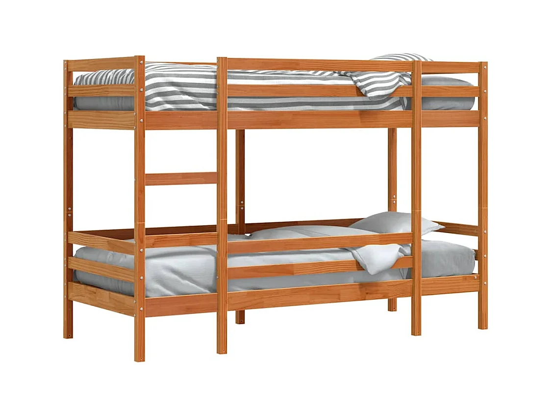 Lit superposé sans matelas cire marron 90x200 cm pin massif