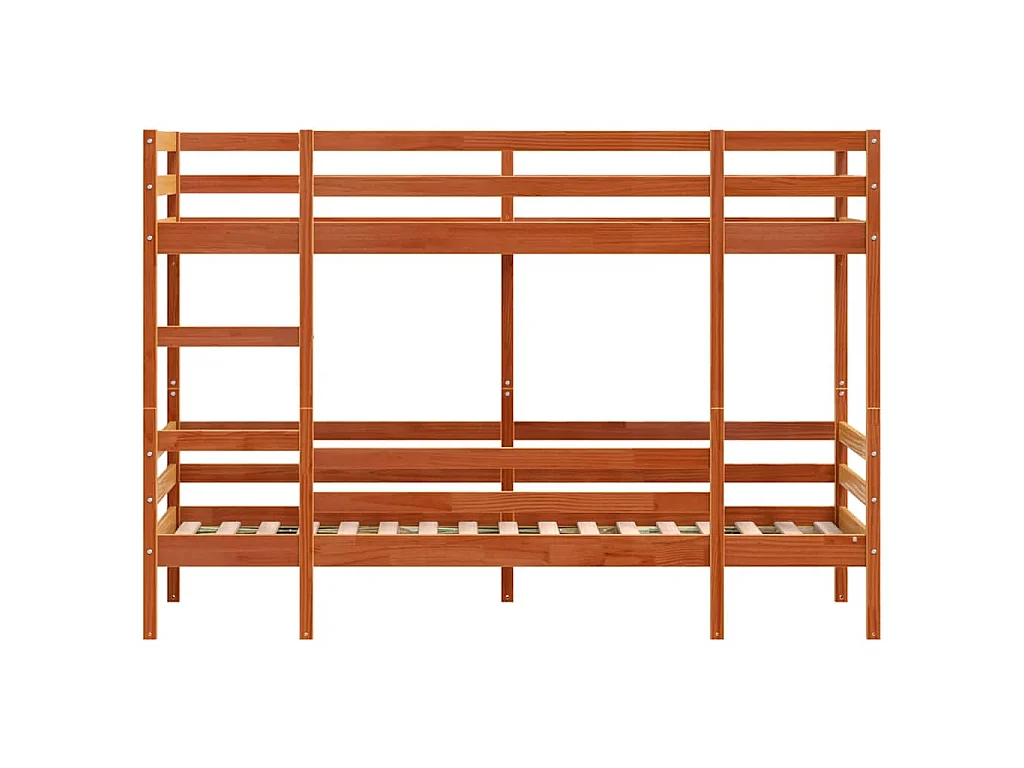 Lit superposé sans matelas cire marron 90x200 cm pin massif