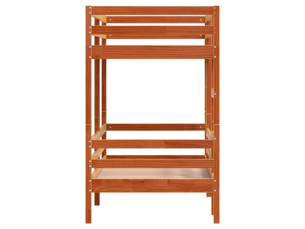 Lit superposé sans matelas cire marron 90x200 cm pin massif
