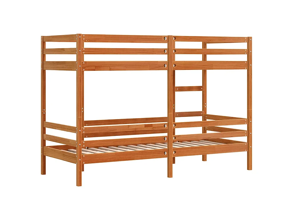 Lit superposé sans matelas cire marron 90x200 cm pin massif