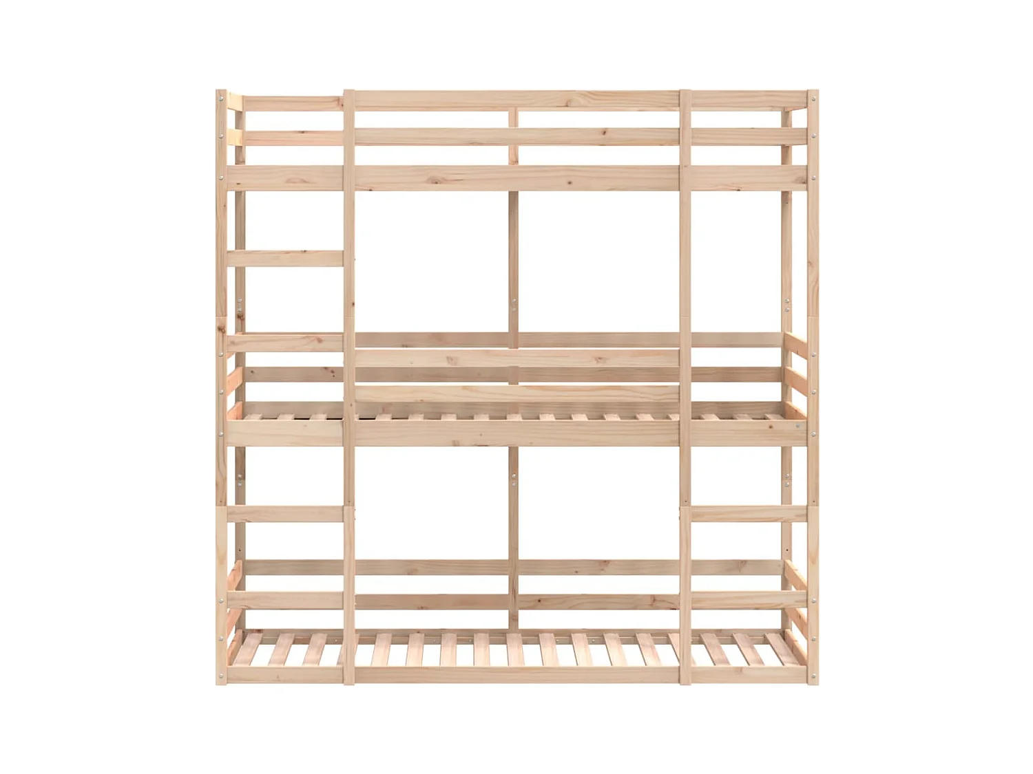 Lit superposé triple sans matelas 90x190 cm bois de pin massif