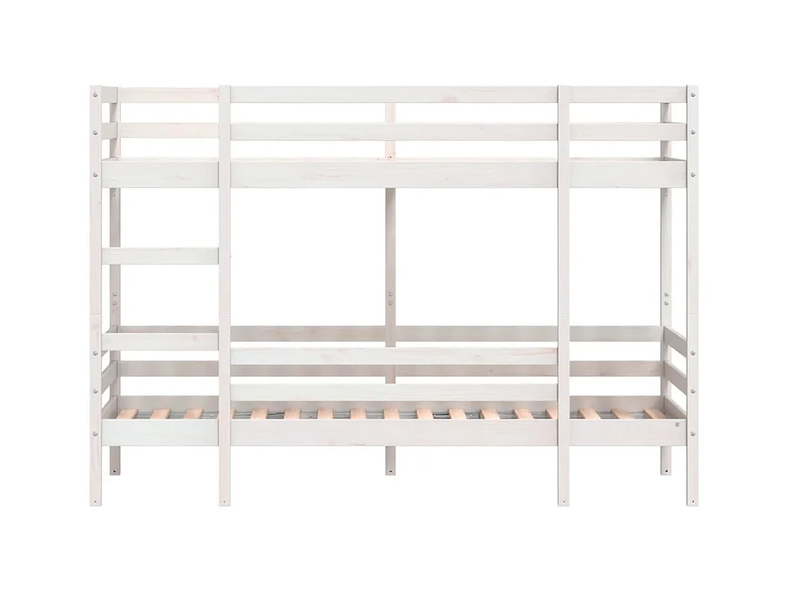 Lit superposé sans matelas blanc 90x200 cm bois de pin massif