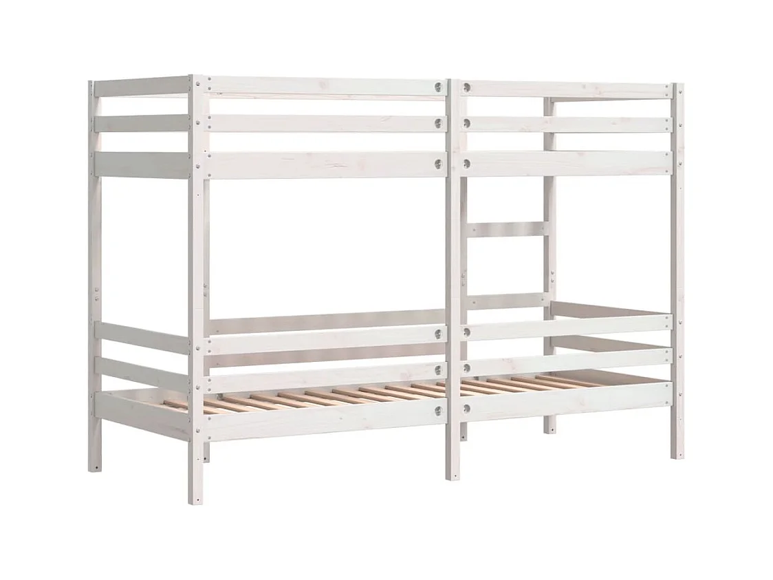 Lit superposé sans matelas blanc 90x200 cm bois de pin massif