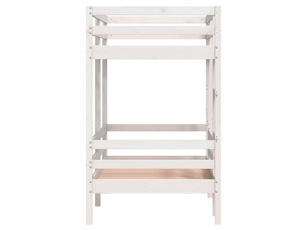Lit superposé sans matelas blanc 90x200 cm bois de pin massif