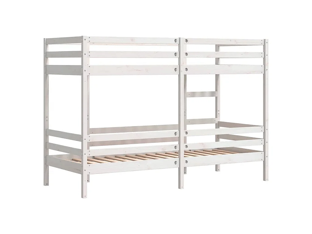 Lit superposé sans matelas blanc 90x200 cm bois de pin massif