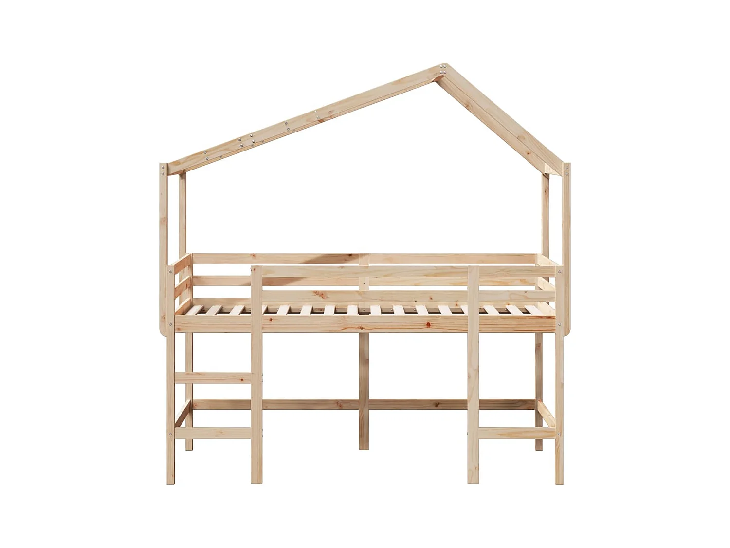 Lit superposé avec échelle et toit sans matelas 80x200 cm