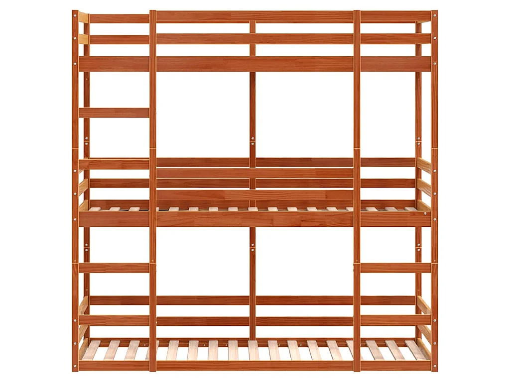 Lit superposé triple sans matelas 90x190 cm bois de pin massif